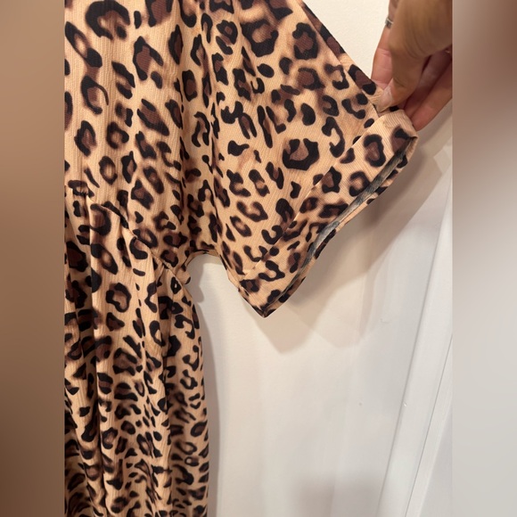 Leopard Cuff Sleeve Swing Dress - Picture 3 of 3